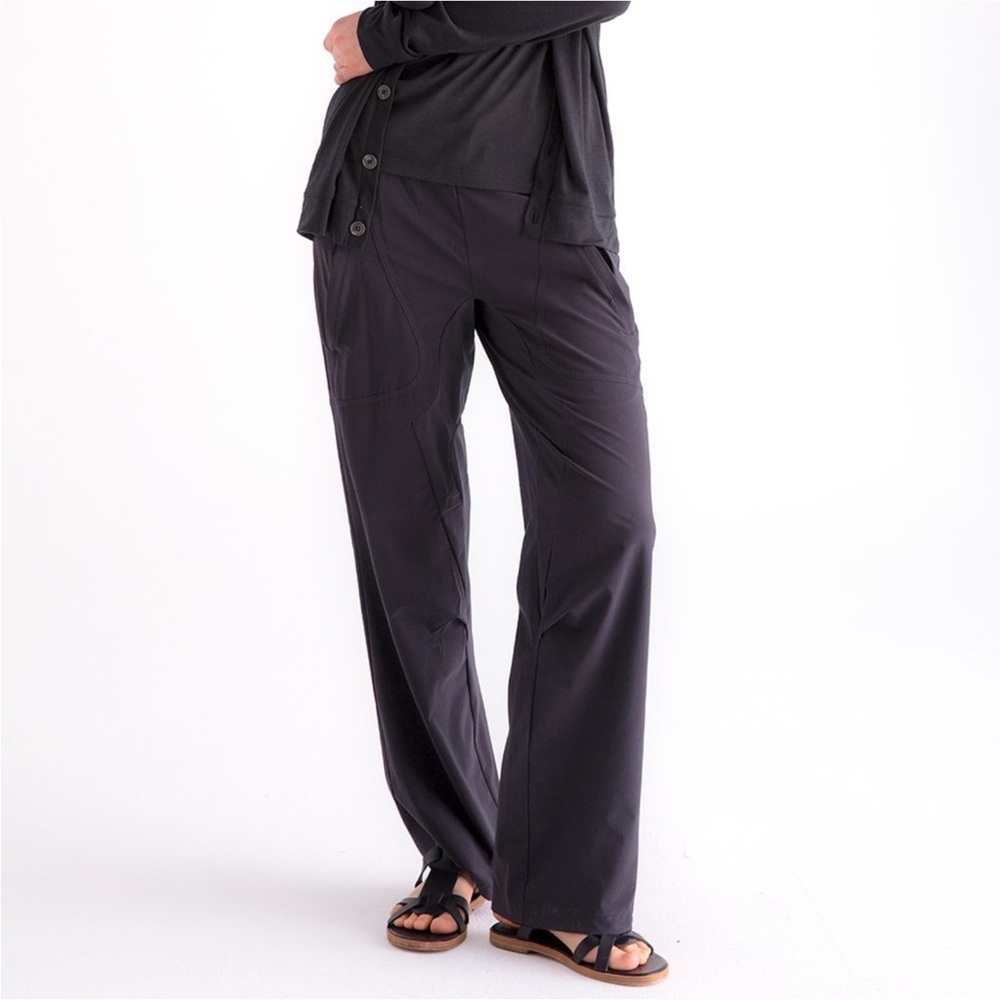 Paskho Lightweight Wide Leg Casual Pant Womens XL Black P1012-WN